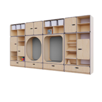 Детская стенка с местом для хранения и зонами отдыха из коллекции «НЕГА» (цвет бежевый) - «globural.ru» - Рузаевка