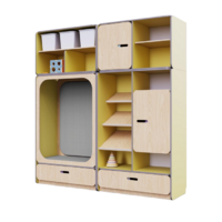 Детская стенка с местом для хранения и прямоугольной зоной отдыха из коллекции «НЕГА» (цвет желтый) - «globural.ru» - Рузаевка