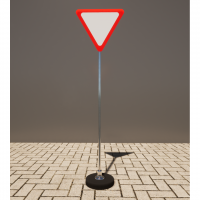 Знак дорожный "Уступите дорогу" 2.4 типоразмер 40 на стойке с основанием 3кг - «globural.ru» - Рузаевка