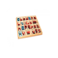 Английский подвижный деревянный алфавит в коробке - печатные буквы. 5/10 штук - «globural.ru» - Рузаевка