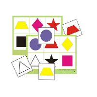 Лото "Цветное геометрическое" (8 планшета, 48 карточки, цветное, ламинированное) - «globural.ru» - Рузаевка