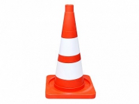 Сигнальный дорожный конус (мягкий, с двумя белыми полосами) - «globural.ru» - Рузаевка