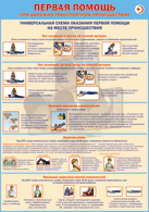 Плакат "Универсальная схема оказания первой помощи на месте происшествия" 1000*1400 винил - «globural.ru» - Рузаевка