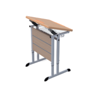 Стол ученический одноместный наклоняемый на плоскоовальной трубе 3-7 гр.р. - «globural.ru» - Рузаевка