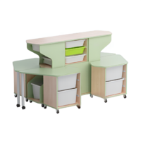 Модуль-стеллаж "Робот-Робик 002" (бук/фисташковый) - «globural.ru» - Рузаевка