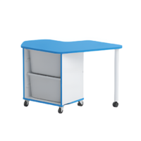 Стол детский правый Робик 002 (белый/синий) - «globural.ru» - Рузаевка