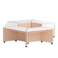 Композиция из корпусных столов трапеций (бук/белый) - «globural.ru» - Рузаевка