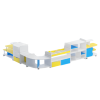 Набор стеллажей для пособий (белый/желтый/синий) - «globural.ru» - Рузаевка