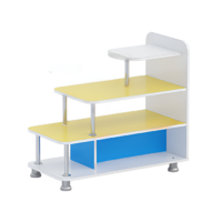 Стеллаж для пособий 4 (белый/желтый/синий)  - «globural.ru» - Рузаевка