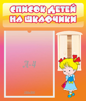 Стенд "Список детей на шкафчики" №6 - «globural.ru» - Рузаевка