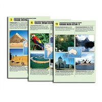 Комплект таблиц по географии раздаточных "Уникальные объекты южных материков" (цвет, лам, А4, 12 шт.) - «globural.ru» - Рузаевка