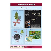 Таблица демонстрационная "Ориентирование на местности" (винил 100х140) - «globural.ru» - Рузаевка
