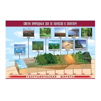 Таблица демонстрационная "Смена природных зон от полюсов к экватору" (винил 70x100) - «globural.ru» - Рузаевка