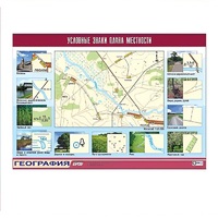 Таблица демонстрационная "Условные знаки плана местности" (винил 100x140) - «globural.ru» - Рузаевка