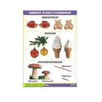 Таблица демонстрационная "Одинаковый, похожий и противоположный" (винил 70x100) - «globural.ru» - Рузаевка