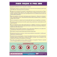 Таблица демонстрационная "Правила поведения на уроках химии" (винил 70х100) - «globural.ru» - Рузаевка