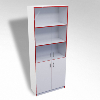 Стеллаж полуоткрытый А-310 ТР со стеклом ЛДСП  - «globural.ru» - Рузаевка