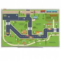 Магнитно-маркерная доска "Безопасный маршрут школьника" (дом-школа-дом) с комплектом тематических магнитов КМ-17 - «globural.ru» - Рузаевка