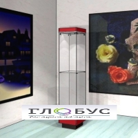 Витрина музейная стойка с фризом и дополнительной полкой - «globural.ru» - Рузаевка