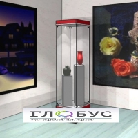 Витрина музейная квадратная с фризом с двумя пьедесталами - «globural.ru» - Рузаевка