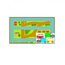 Игровой коврик "Дорожное движение - 1" с набором транспортных средств - «globural.ru» - Рузаевка