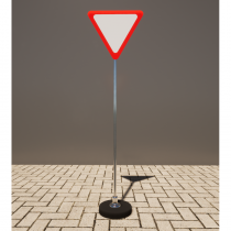 Знак дорожный "Уступите дорогу" 2.4 типоразмер 40 на стойке с основанием 3кг - «globural.ru» - Рузаевка