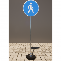 Знак дорожный "Пешеходная дорожка" 4.5.1 типоразмер 40 на стойке с основанием 3кг - «globural.ru» - Рузаевка