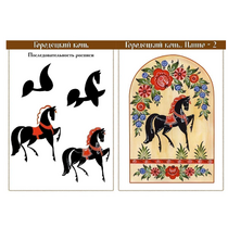 Комплект учебно-наглядного пособия для уроков рисования в школе и детском саду "Городецкая роспись" - «globural.ru» - Рузаевка