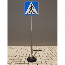 Знак дорожный "Пешеходный переход" 5.19.1 типоразмер 40 на стойке с основанием 3кг - «globural.ru» - Рузаевка