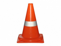 Сигнальный дорожный конус (жесткий, с одной световозвращающей полосой) - «globural.ru» - Рузаевка