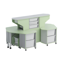 Модуль-стеллаж "Робот-Робик 002" (серый/фисташковый) - «globural.ru» - Рузаевка