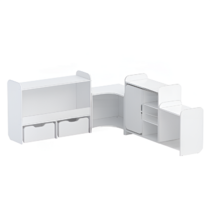 Набор стеллажей для игрушек и пособий "Росток" (белый) - «globural.ru» - Рузаевка