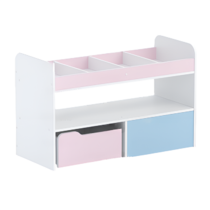 Стеллаж для пособий 1 (белый/зефир/прибрежный синий)  - «globural.ru» - Рузаевка