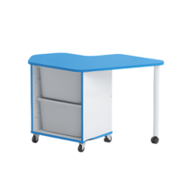 Стол детский правый Робик 002 (белый/синий) - «globural.ru» - Рузаевка