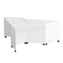 Композиция из корпусных столов трапеций (белый) - «globural.ru» - Рузаевка