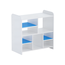 Стеллаж для пособий 2 (белый/синий) - «globural.ru» - Рузаевка