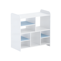 Стеллаж для пособий 2 (белый/прибрежный синий)  - «globural.ru» - Рузаевка