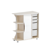 Стеллаж левый Робик 001 (дуб молочный/белый)  - «globural.ru» - Рузаевка