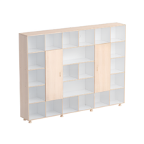 Шкаф-стеллаж 2 дверки (бук/белый) - «globural.ru» - Рузаевка