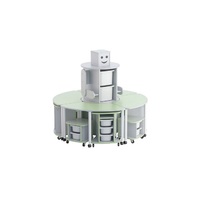 Модуль-стеллаж "Робот- Робик" (серый-фисташковый) - «globural.ru» - Рузаевка