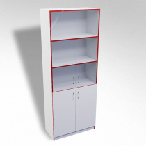 Стеллаж полуоткрытый А-310 ТР со стеклом ЛДСП  - «globural.ru» - Рузаевка