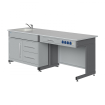 Стол демонстрационный (с раковиной, подводкой и отведением воды, сантехникой, электрическими розетками, автоматами аварийного отключения тока) - «globural.ru» - Рузаевка