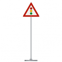 Знак дорожный "Светофорное регулирование" 1.8 типоразмер 40 на стойке с основанием 3кг - «globural.ru» - Рузаевка