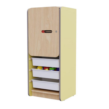 Закрытый шкаф с ящиками из коллекции мебели «НЕГА» (цвет желтый) - «globural.ru» - Рузаевка