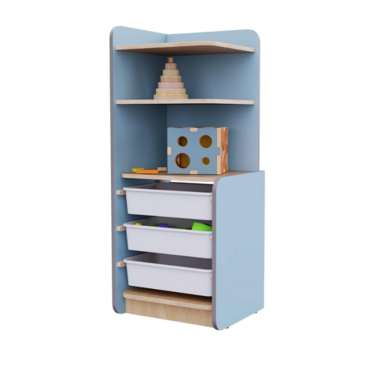 Угловой шкаф с ящиками из коллекции мебели «НЕГА» (цвет голубой) - «globural.ru» - Рузаевка