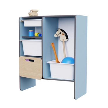 Шкаф для игрушек во входную группу из коллекции мебели «НЕГА» (цвет голубой) - «globural.ru» - Рузаевка
