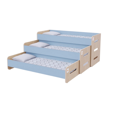 Раздвижная кровать 3 секции в спальную зону из коллекции «НЕГА» (цвет голубой) - «globural.ru» - Рузаевка