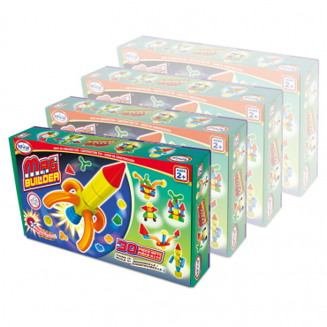 Магнитный конструктор Строитель. Базовый 30 деталей + колесная база. Комплект на группу - «globural.ru» - Рузаевка