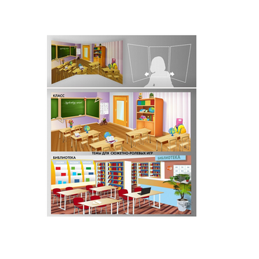 Стенд для сюжетно-ролевых игр 2-х сторонний (класс, библиотека) - «globural.ru» - Рузаевка