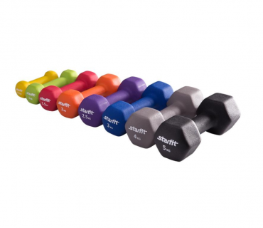 Набор неопреновых гексагональных гантелей от 0.5 кг до 5 кг - «globural.ru» - Рузаевка